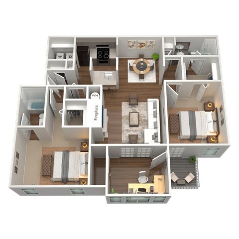 2 Bed 2 Bath Floor Plan | 1,285 Sq. Ft. at The Annaline in Nashville, 37217
